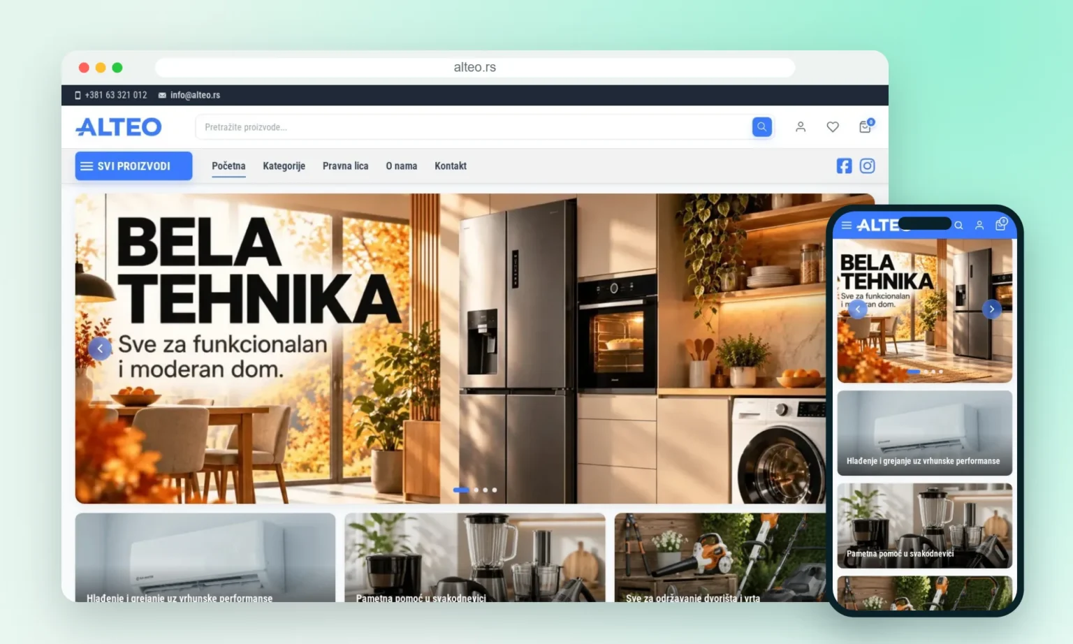 Alteo online store home page